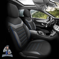 Thumbnail for Audi A1 Seat Covers Extra Supportive Individual Design Blue 5 Seats + Headrests (Full Set) Leather & Lacoste Fabric