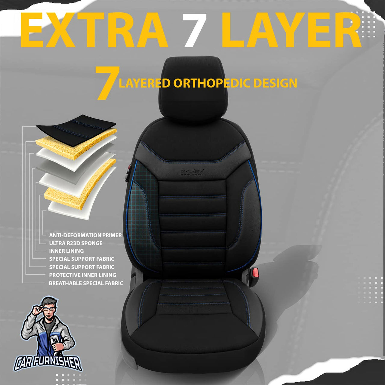 Car Seat Cover Set - Extra Supportive Individual Design