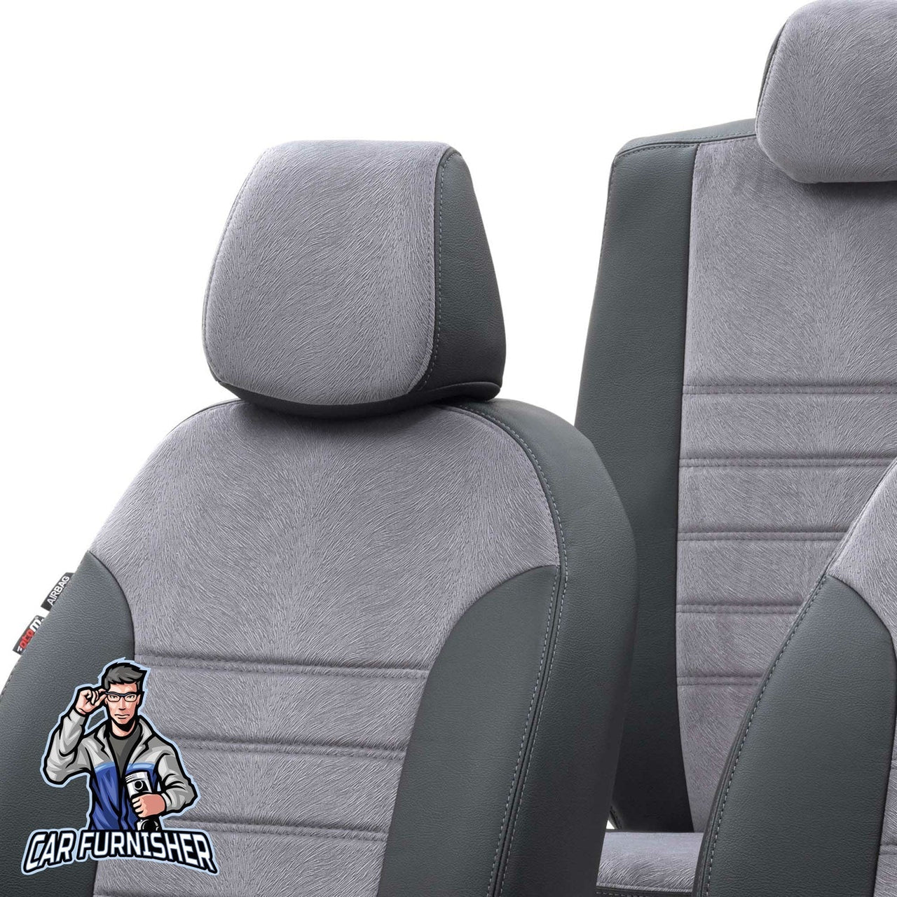 Fiat Siena Seat Covers Tokyo Foal Feather Design Smoked Black Leather & Foal Feather