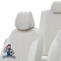 Thumbnail for Fiat Siena Seat Covers Tokyo Leather Design Ivory Leather & Foal Feather