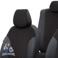 Thumbnail for Fiat Siena Seat Covers Tokyo Leather Design Black Leather & Foal Feather