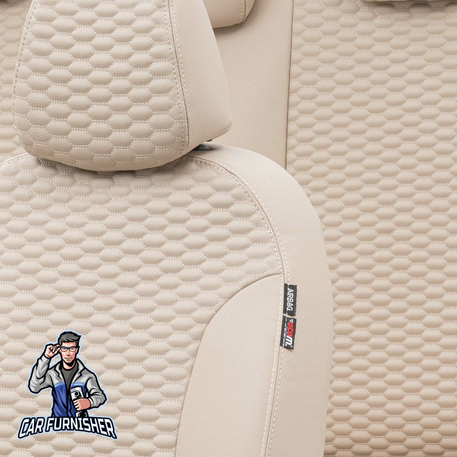 Ford Cargo Seat Cover Madrid Foal Feather Design Beige Leather