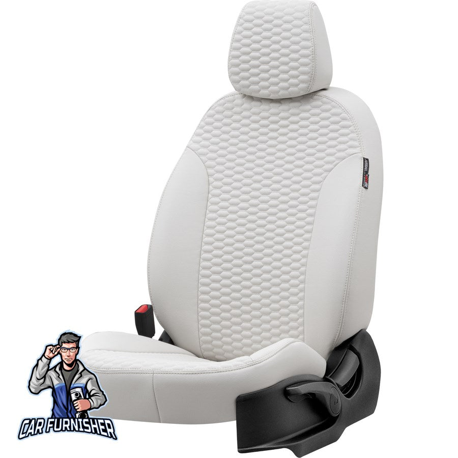 Ford Transit Custom Seat Covers Tokyo Leather Design Ivory Leather