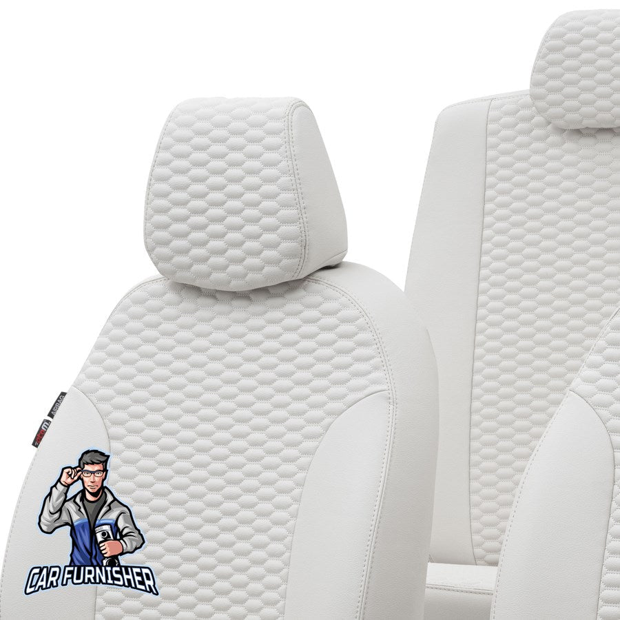 Ford Transit Custom Seat Covers Tokyo Leather Design Ivory Leather