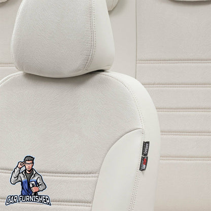 Ford Fiesta Seat Covers London Foal Feather Design Ivory Leather & Foal Feather
