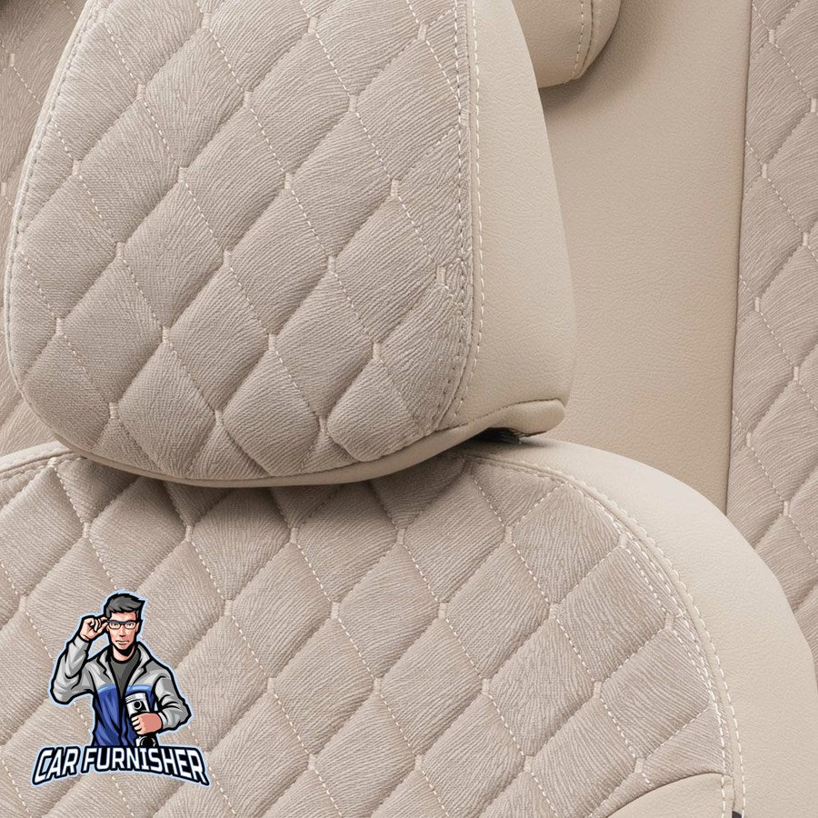 Ford Fiesta Seat Covers Madrid Foal Feather Design Beige Leather & Foal Feather