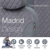 Thumbnail for Ford Fiesta Seat Covers Madrid Foal Feather Design Dark Gray Leather & Foal Feather