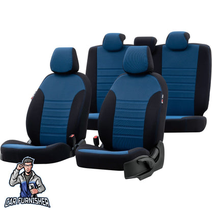 Ford Fiesta Seat Covers Original Jacquard Design Blue Jacquard Fabric