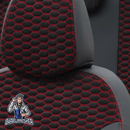 Ford Fiesta Seat Covers Tokyo Foal Feather Design Red Leather & Foal Feather