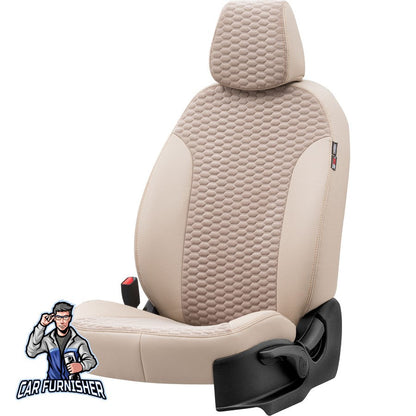 Ford Fiesta Seat Covers Tokyo Foal Feather Design Beige Leather & Foal Feather