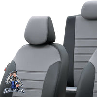 Thumbnail for Ford Focus Seat Covers Paris Leather & Jacquard Design Gray Leather & Jacquard Fabric