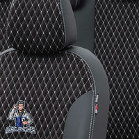 Thumbnail for Ford Fusion Seat Covers Amsterdam Foal Feather Design Dark Gray Leather & Foal Feather