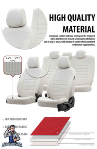 Thumbnail for Ford Fusion Seat Covers Istanbul Leather Design Ivory Leather