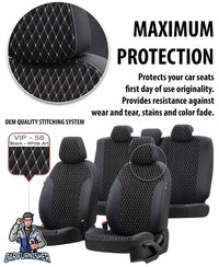 Thumbnail for Ford S-Max Seat Covers Amsterdam Foal Feather Design Smoked Black Leather & Foal Feather