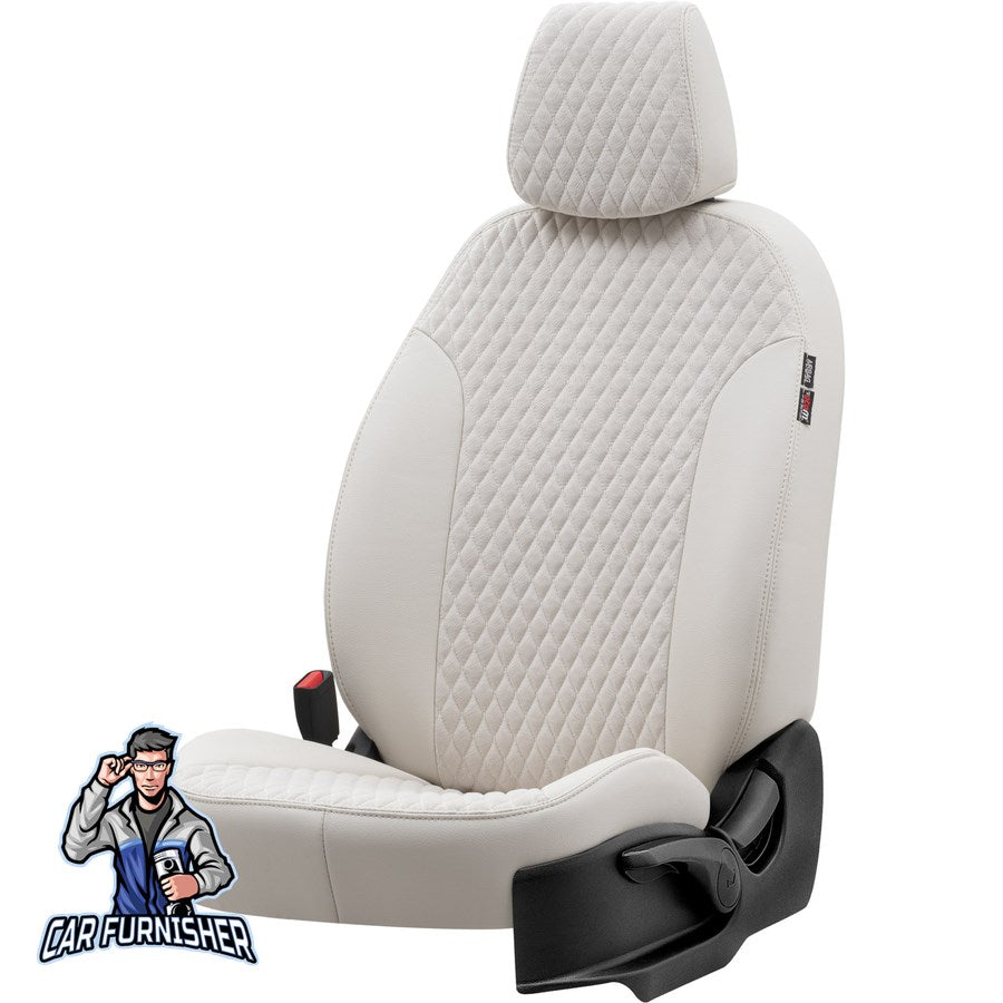 Ford S-Max Seat Covers Amsterdam Foal Feather Design Ivory Leather & Foal Feather