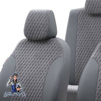 Thumbnail for Ford S-Max Seat Covers Amsterdam Foal Feather Design Smoked Black Leather & Foal Feather