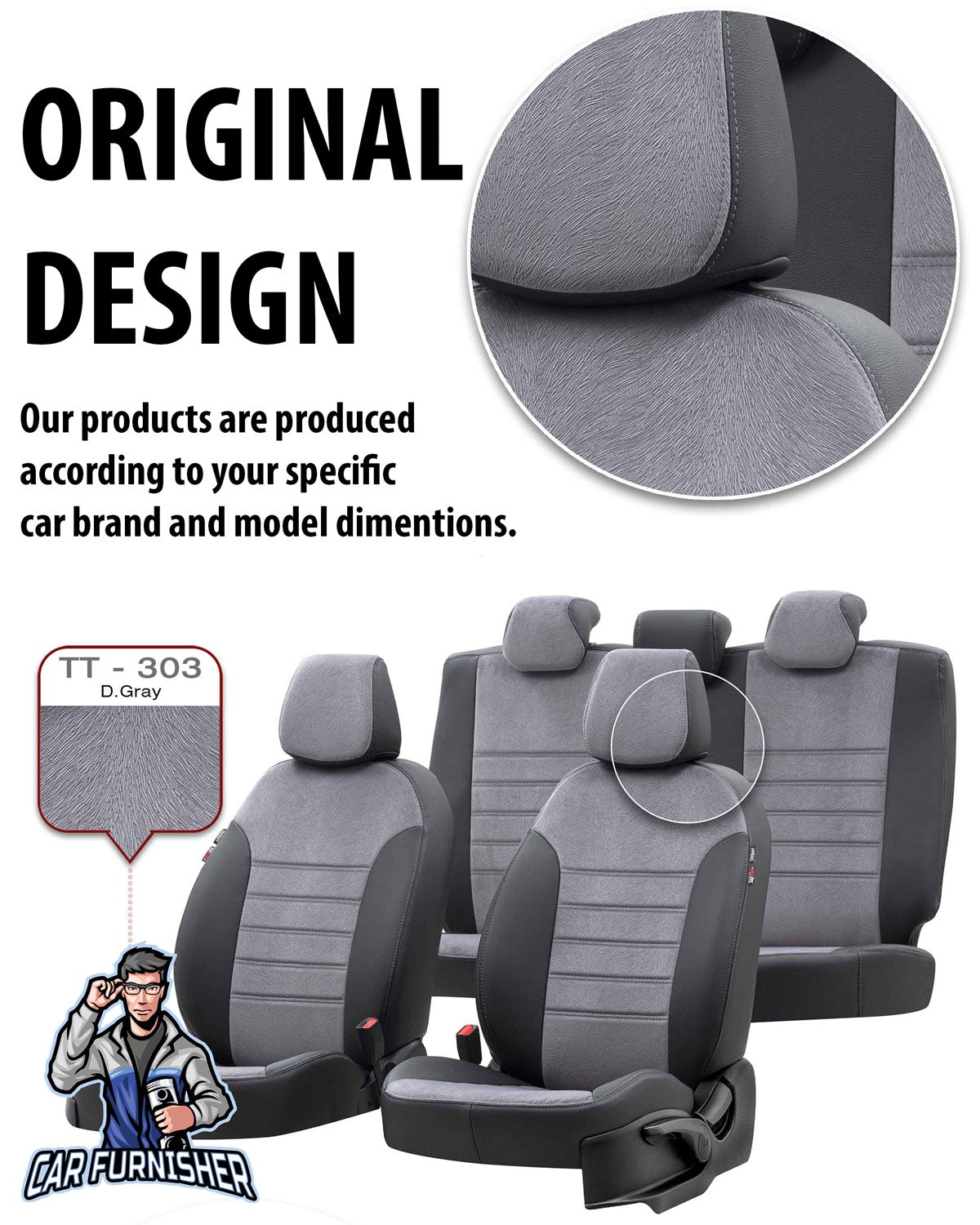 Ford S-Max Seat Covers London Foal Feather Design Smoked Black Leather & Foal Feather