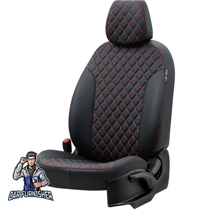 Ford S-Max Seat Covers Madrid Leather Design Dark Red Leather