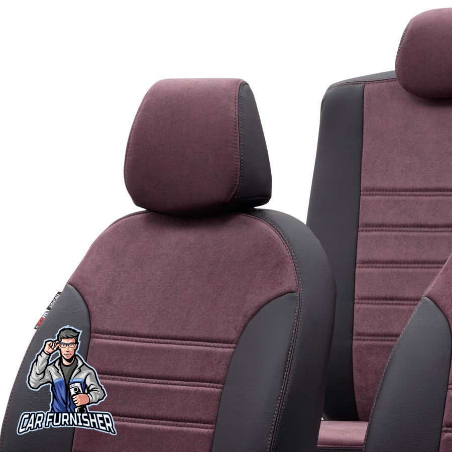Ford S-Max Seat Covers Milano Suede Design Burgundy Leather & Suede Fabric