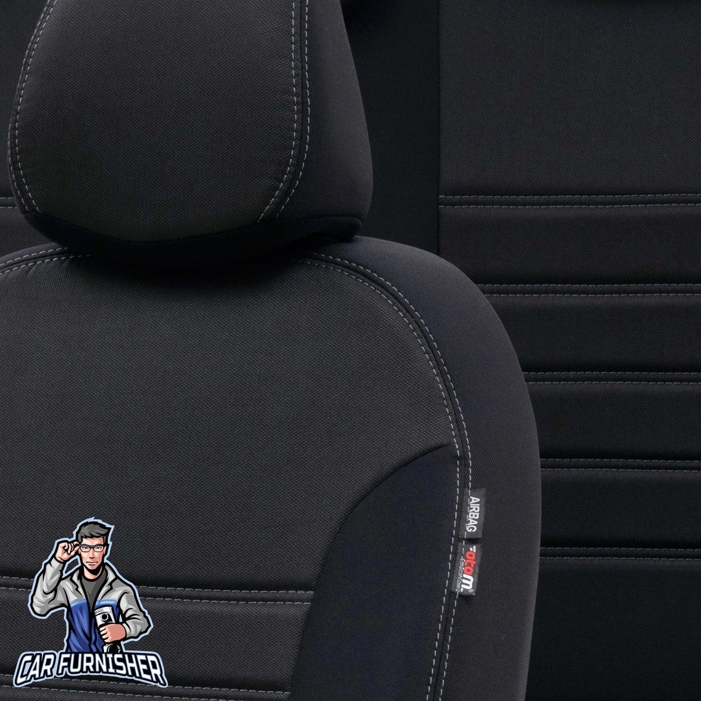 Ford S-Max Seat Covers Original Jacquard Design Black Jacquard Fabric