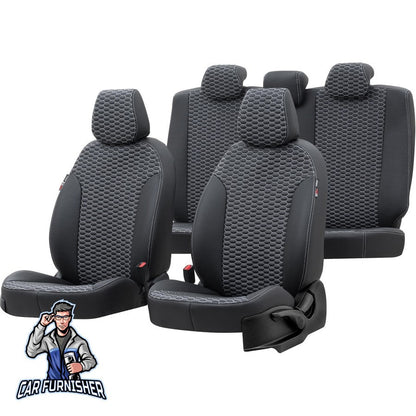 Ford Galaxy Seat Covers Tokyo Leather Design Dark Gray Leather