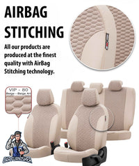 Thumbnail for Ford S-Max Seat Covers Tokyo Foal Feather Design Dark Gray Leather & Foal Feather