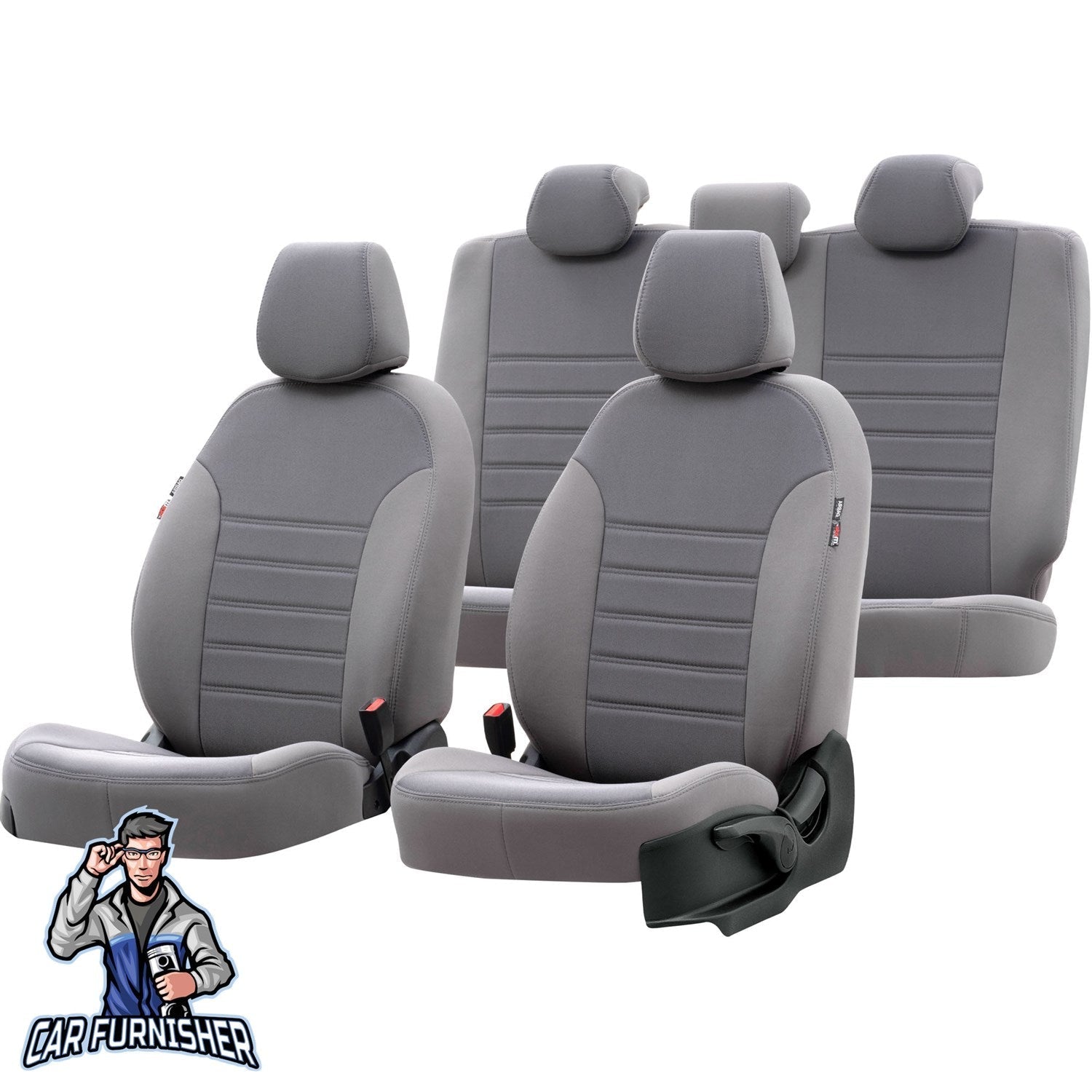 Ford Tourneo Courier Seat Covers Original Jacquard Design Gray Jacquard Fabric