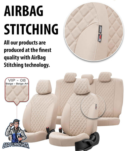 Ford Transit Seat Covers Madrid Leather Design Beige Leather