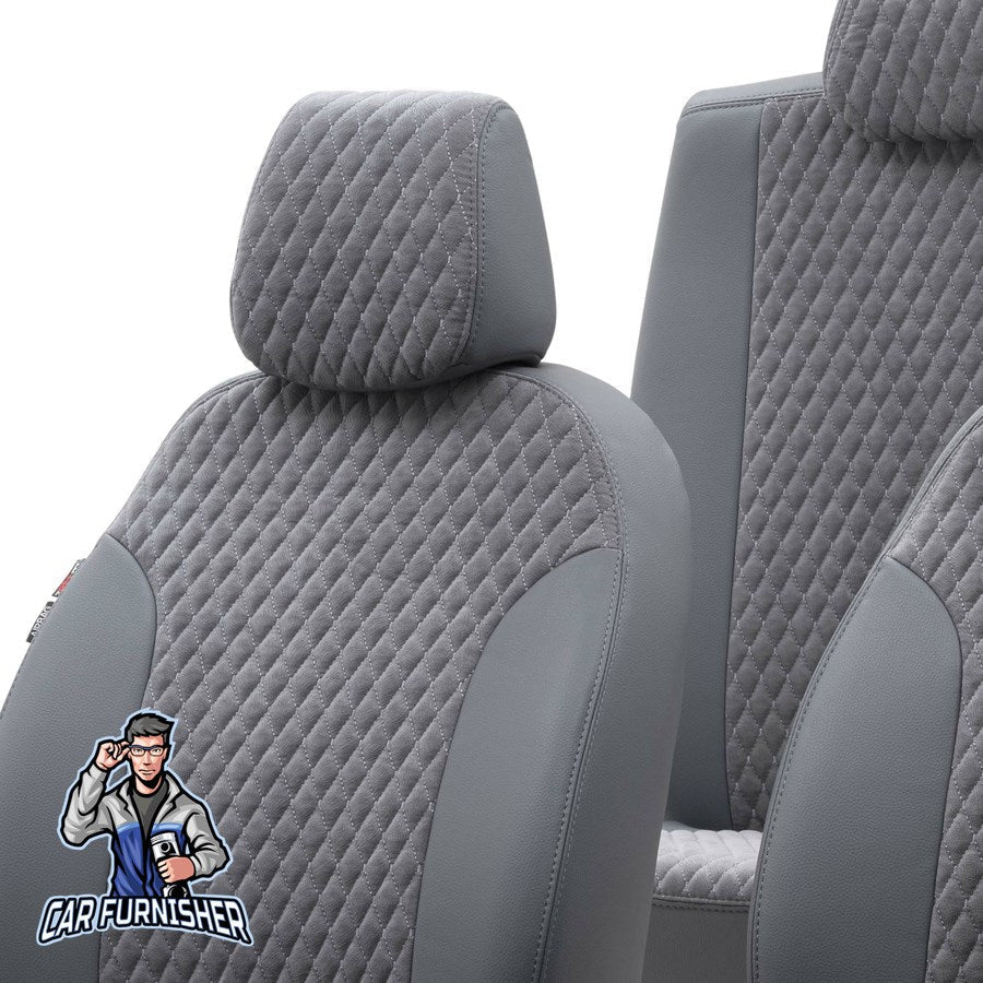 Geely Emgrand Seat Covers Amsterdam Foal Feather Design Smoked Black Leather & Foal Feather