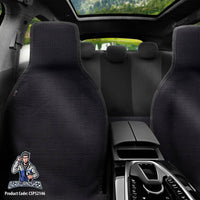 Thumbnail for Hand Woven Car Seat Cushion & Seat Protector Natural Series Black Full Set (2x Front+1x Back) Cotton & Fabric