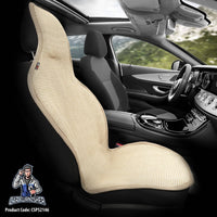 Thumbnail for Hand Woven Car Seat Cushion & Seat Protector Natural Series Beige 1x Front Seat Cotton & Fabric