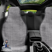 Thumbnail for Hand Woven Car Seat Cushion & Seat Protector Natural Series White Full Set (2x Front+1x Back) Cotton & Fabric