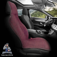 Thumbnail for Hand Woven Car Seat Cushion & Seat Protector Natural Series Burgundy 1x Front Seat Cotton & Fabric