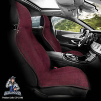 Thumbnail for Hand Woven Car Seat Cushion & Seat Protector Natural Series Burgundy 2x Front Seat Cotton & Fabric