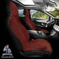 Thumbnail for Hand Woven Car Seat Cushion & Seat Protector Natural Series Red 2x Front Seat Cotton & Fabric