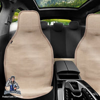 Thumbnail for Hand Woven Car Seat Cushion & Seat Protector Natural Series Beige Full Set (2x Front+1x Back) Cotton & Fabric