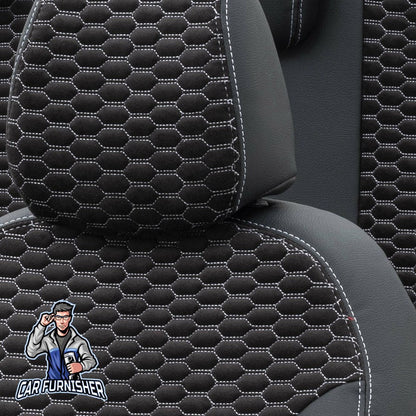 Honda Civic Seat Covers Tokyo Foal Feather Design Dark Gray Leather & Foal Feather
