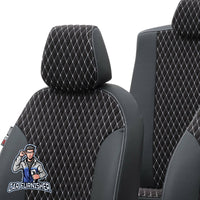 Thumbnail for Honda HRV Seat Covers Amsterdam Foal Feather Design Dark Gray Leather & Foal Feather