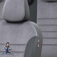 Thumbnail for Hyundai Getz Seat Covers London Foal Feather Design Smoked Black Leather & Foal Feather