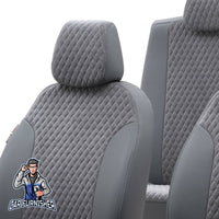 Thumbnail for Hyundai H-200 Seat Covers Amsterdam Foal Feather Design Smoked Black Leather & Foal Feather