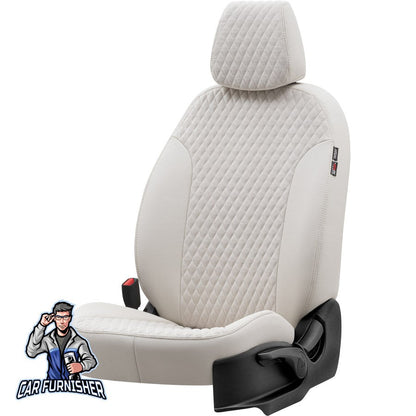 Hyundai H-200 Seat Covers Amsterdam Foal Feather Design Ivory Leather & Foal Feather