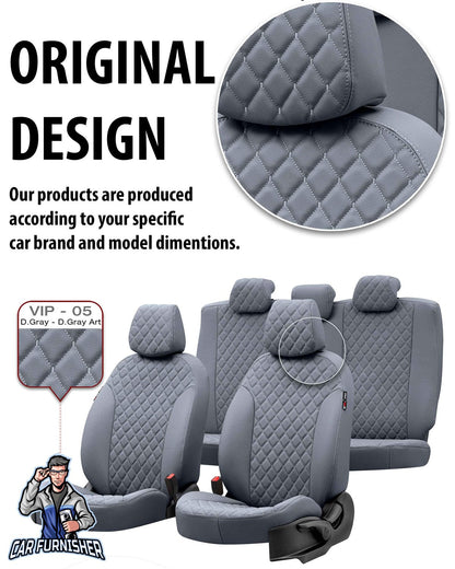 Hyundai H-100 Seat Covers Madrid Leather Design Dark Gray Leather