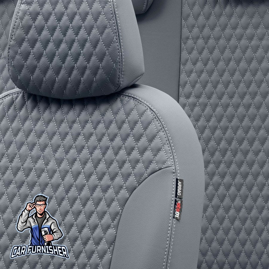 Hyundai H1 Seat Covers Amsterdam Leather Design Smoked Black Leather