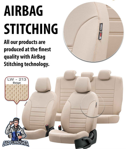 Hyundai H1 Seat Covers Istanbul Leather Design Beige Leather
