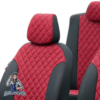 Hyundai H1 Seat Covers Madrid Leather Design Red Leather