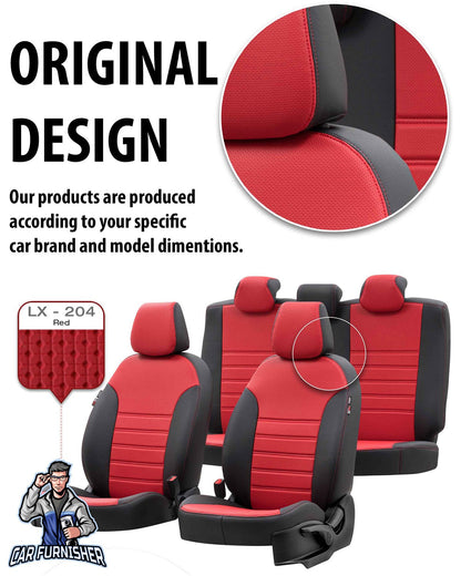 Hyundai H1 Seat Covers New York Leather Design Red Leather