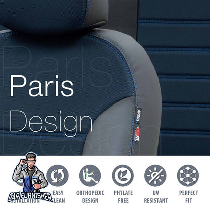 Hyundai H1 Seat Covers Paris Leather & Jacquard Design Blue Leather & Jacquard Fabric