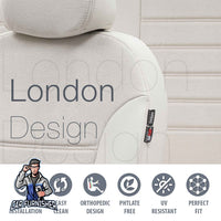 Thumbnail for Hyundai Ioniq Seat Covers London Foal Feather Design Ivory Leather & Foal Feather