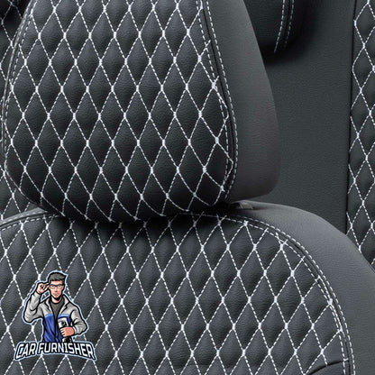 Hyundai Kona Seat Covers Amsterdam Leather Design Dark Gray Leather