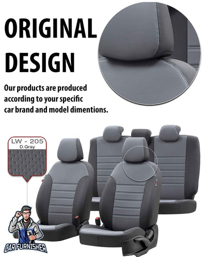 Hyundai Kona Seat Covers Istanbul Leather Design Smoked Black Leather